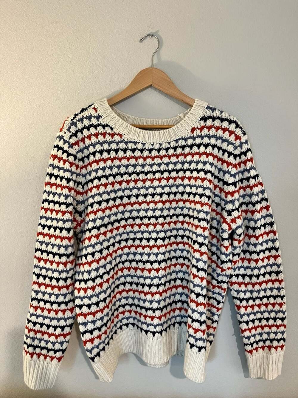 St. John's Bay,4th of July Oversized Sweater, Swim Cover Up, Red/White&Blue,XL
